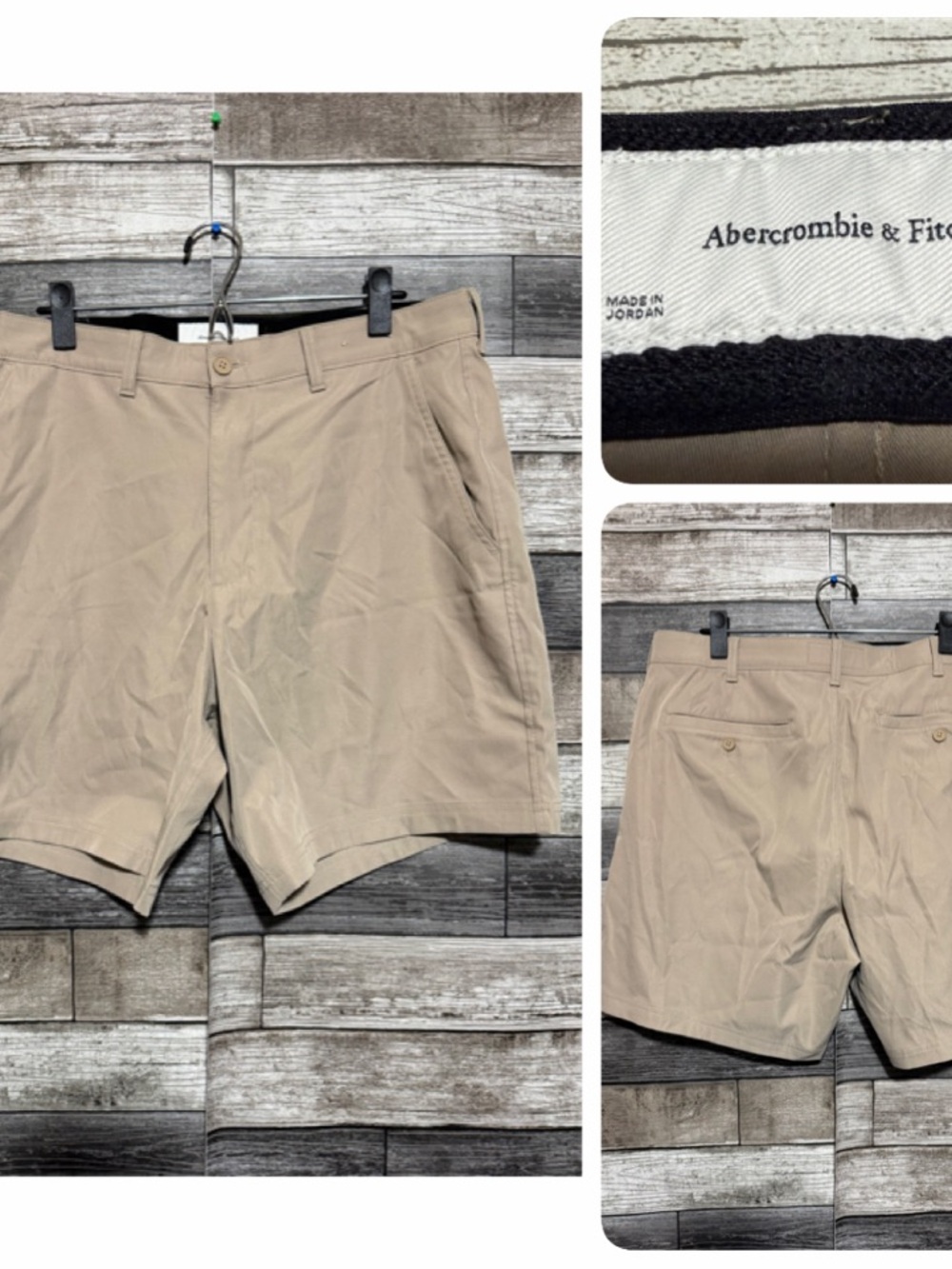 Abercrombie & Fitch Golf Shorts Men’s 36 Beige (Inseam 7) 100% Polyester